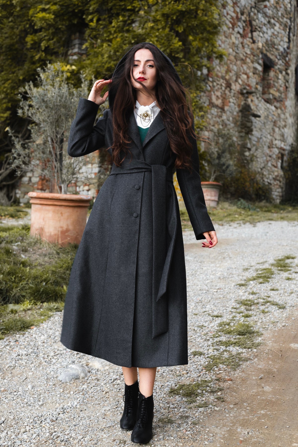 kunut wool midi coat - ピーコート