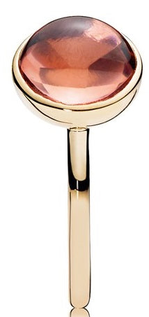 PANDORA Poetic Droplet Ring - 14K Gold & Blush Pink Crystal -