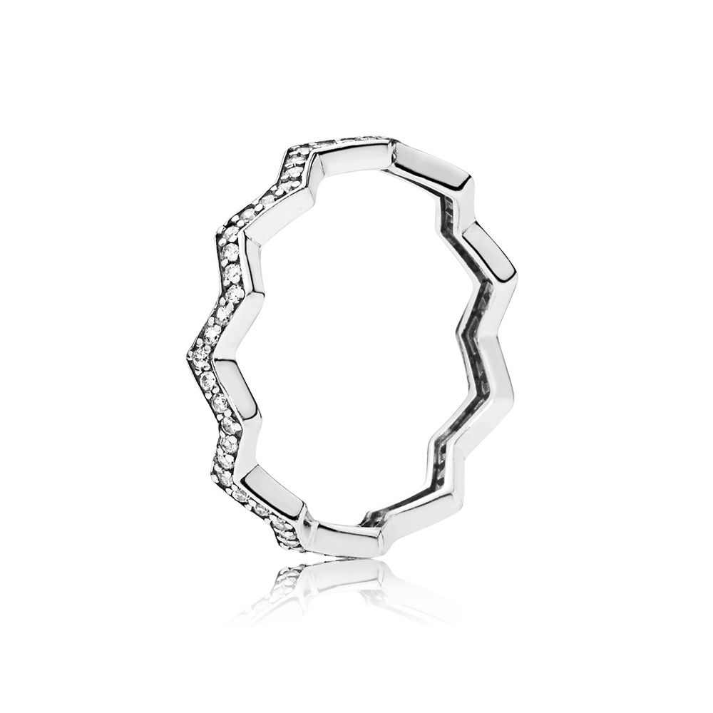 PANDORA Shimmering Zigzag Ring Size 50 -