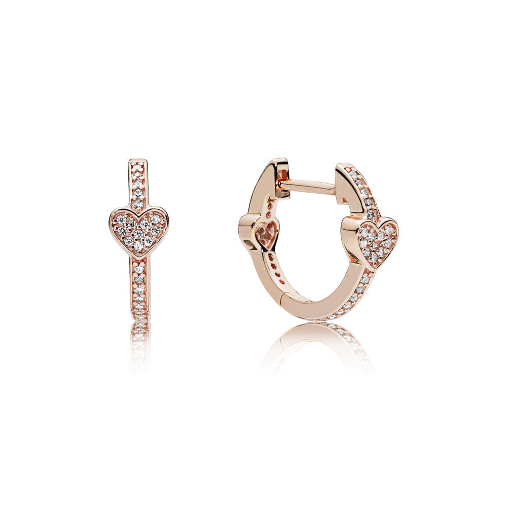 Pandora Moments Charm Hoop Earrings - Pandora Rose | PANDORA |  BeCharming.com