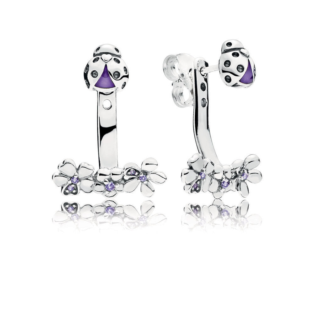 PANDORA Ladybug Meadow Jacket Earrings