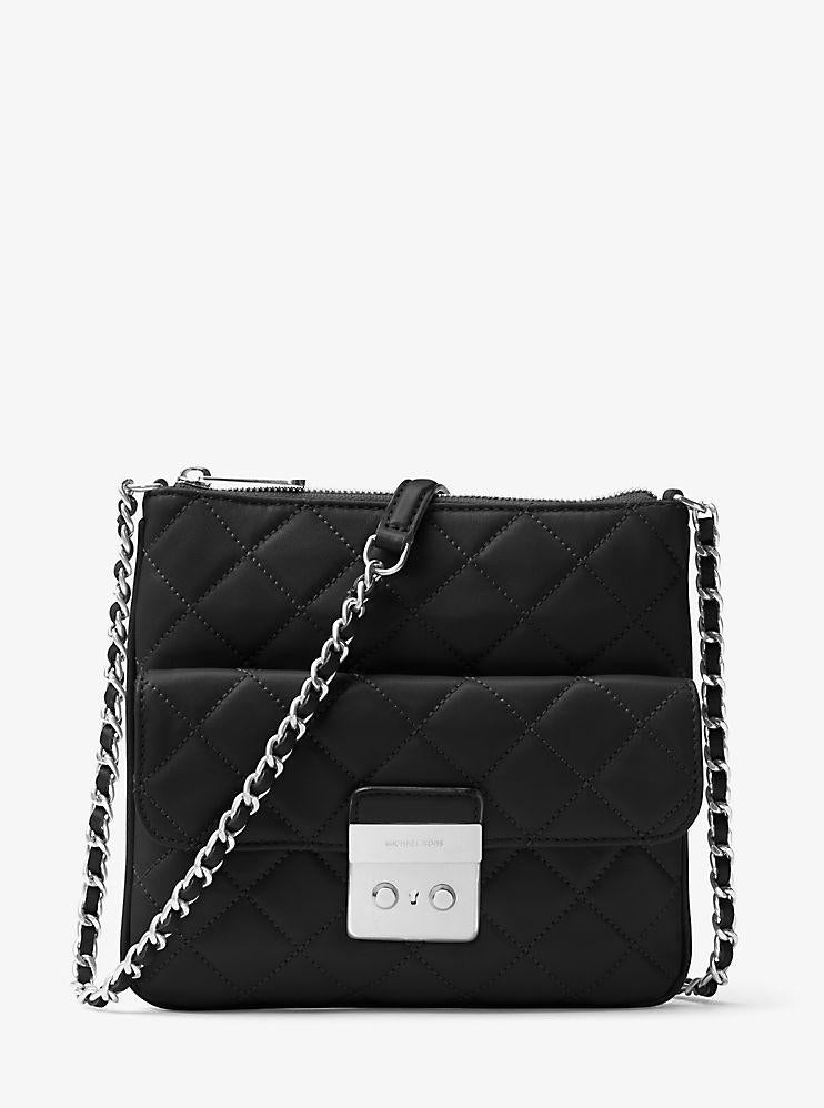 Michael Kors Sloan Medium Quilted-Leather Crossbody Bag - Black -