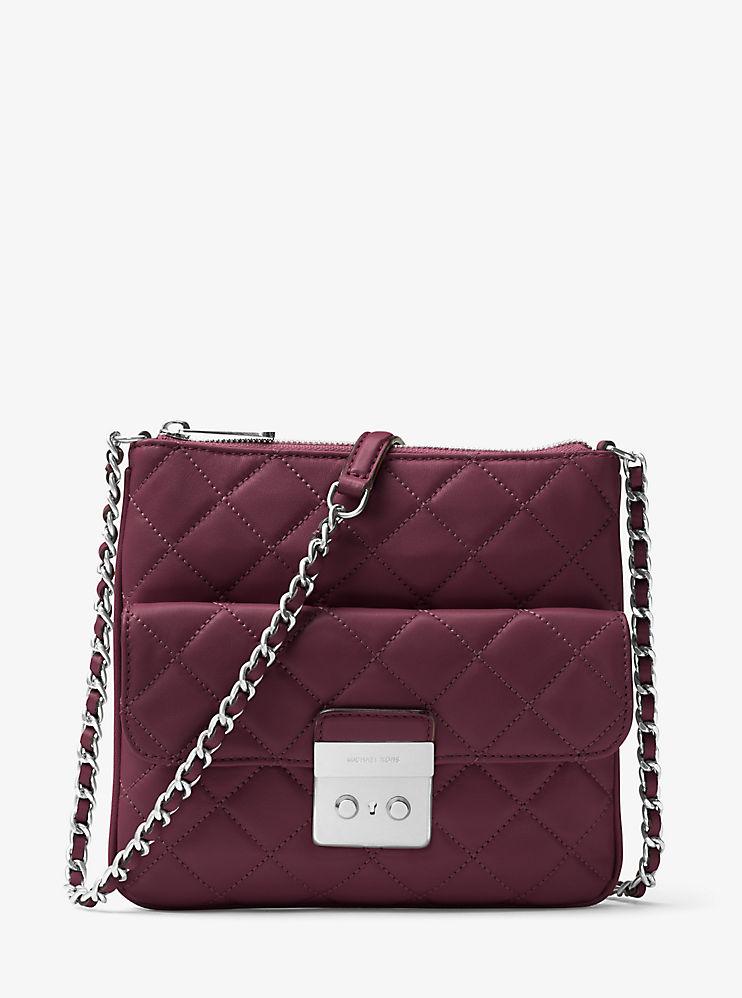 Michael Kors Sloan Medium Quilted-Leather Crossbody Bag - Plum -