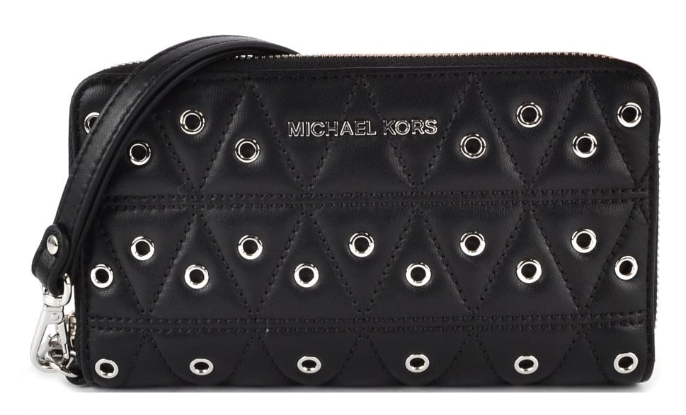 Michael Kors Grommets Leather Multi-functional Wallet - Black -