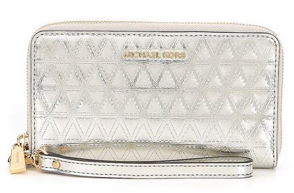 michael kors silver metallic wallet