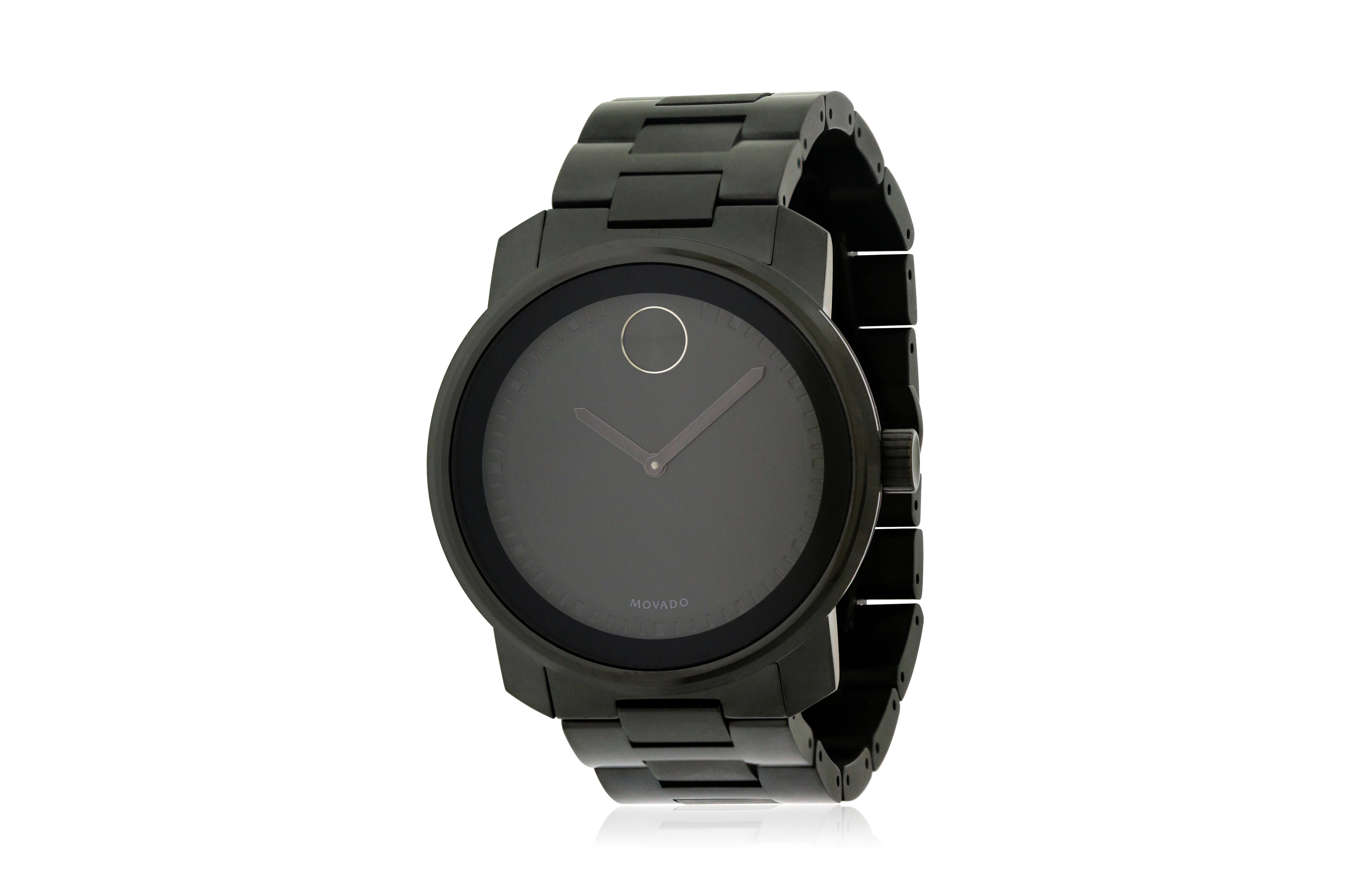 Movado Bold Black Stainless Steel Mens Watch
