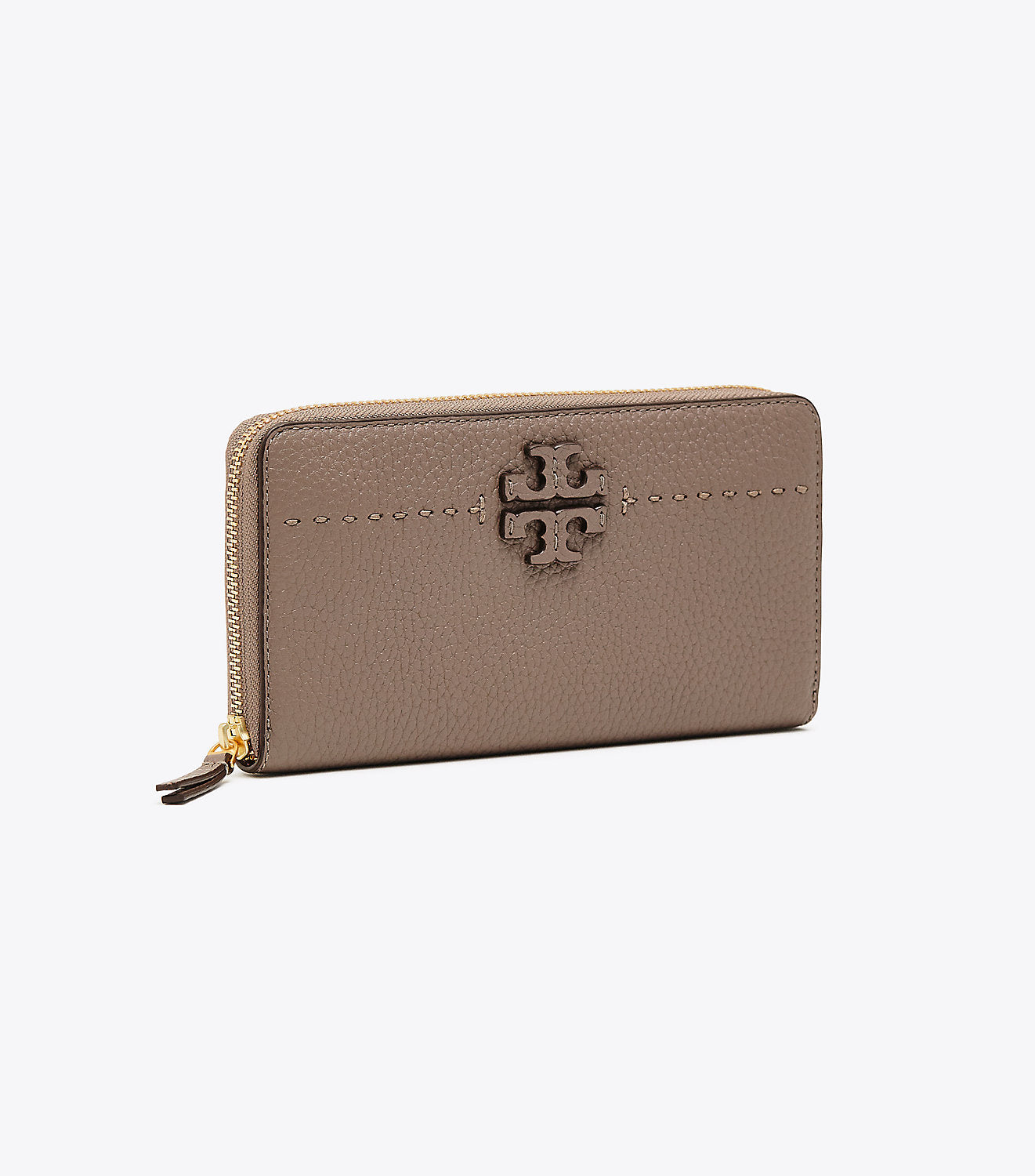Tory Burch McGraw Continental Leather Wallet - Silver le