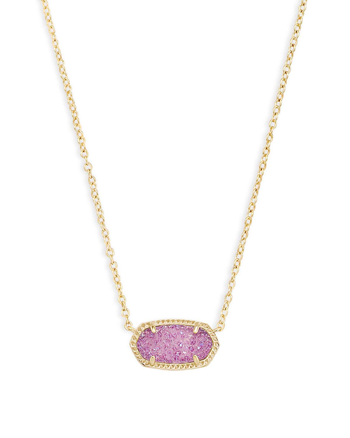 Kendra Scott Elisa Pendant Necklace Gold/Violet Drusy -