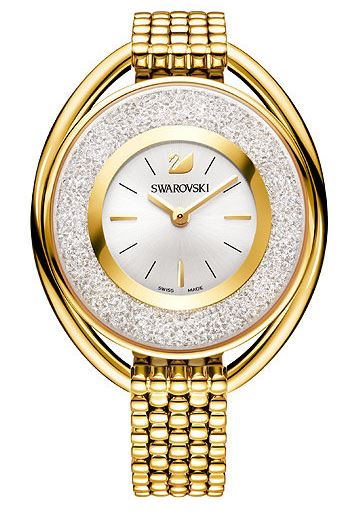 Swarovski Crystalline Oval Gold Tone Bracelet Ladies Watch