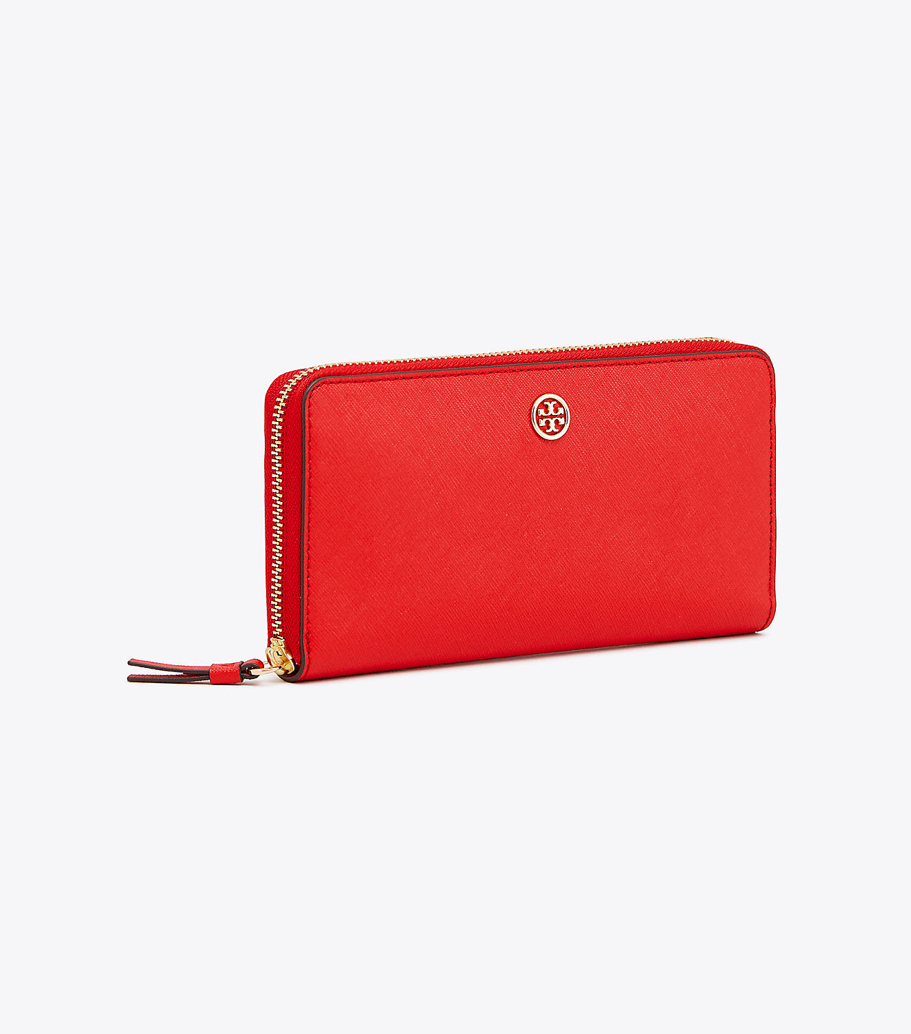 Tory Burch Robinson Zip Continental Wallet - Brilliant Red