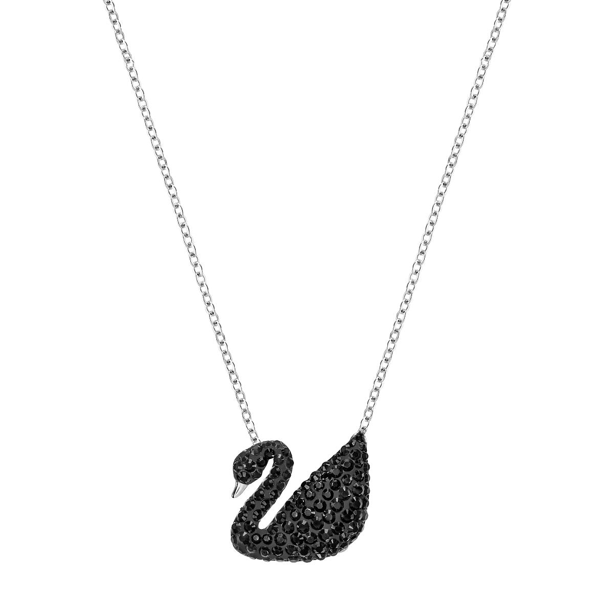 Swarovski Iconic Swan Pendant - Black -