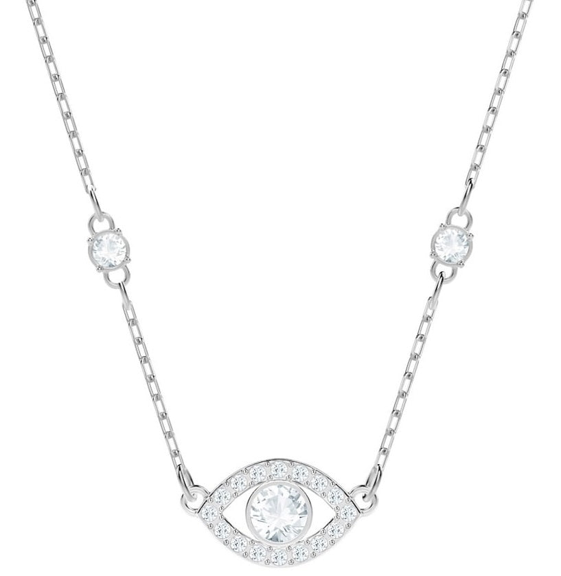 Swarovski Luckily Evil Eye Necklace - White -