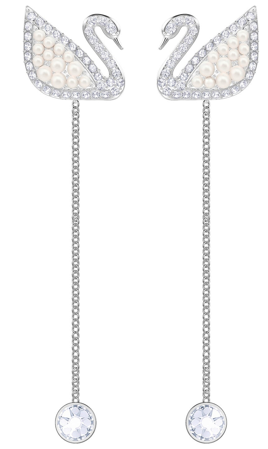 Swarovski Iconic Swan Pe Drop Earrings -