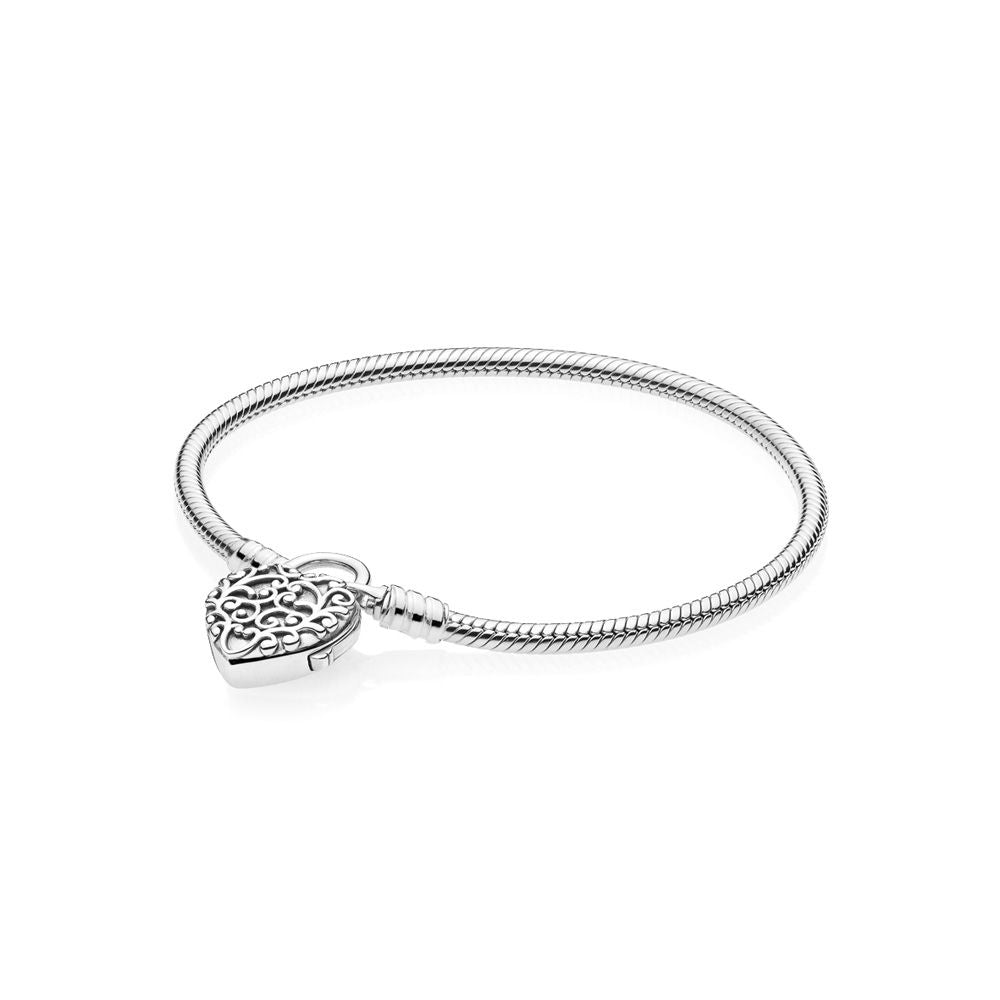 PANDORA Smooth Silver Padlock Bracelet Size 20 -