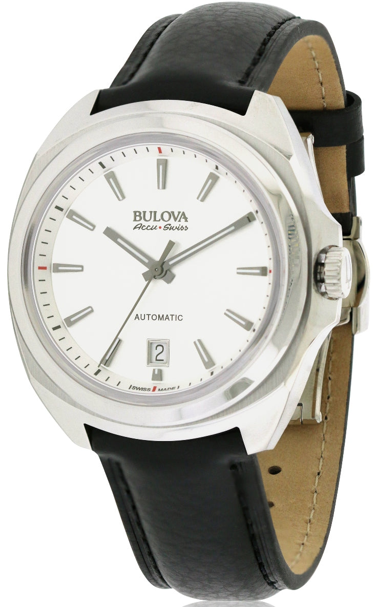 Bulova AccuSwiss Telc Automatic Leather Mens Watch
