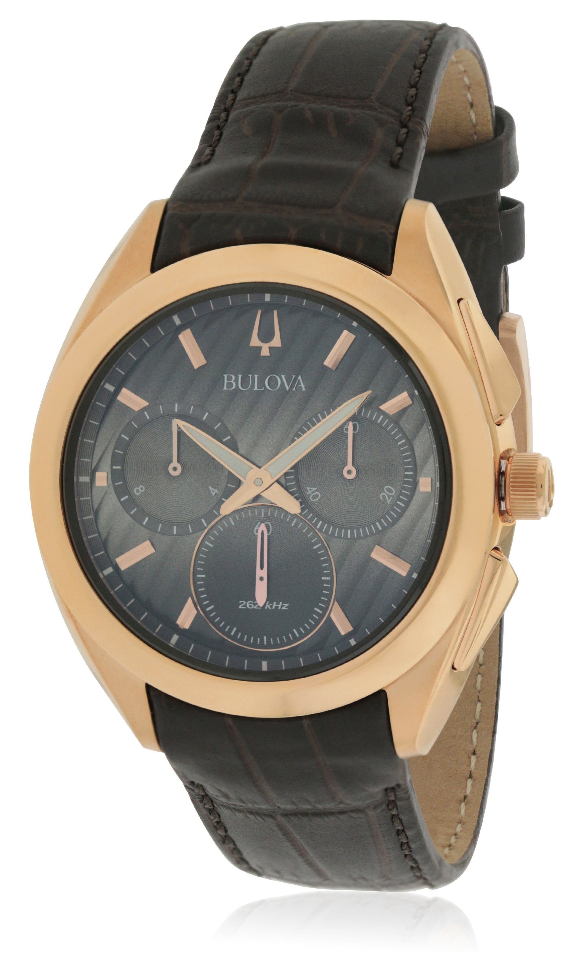 Bulova Curv Chronograph Leather Mens Watch