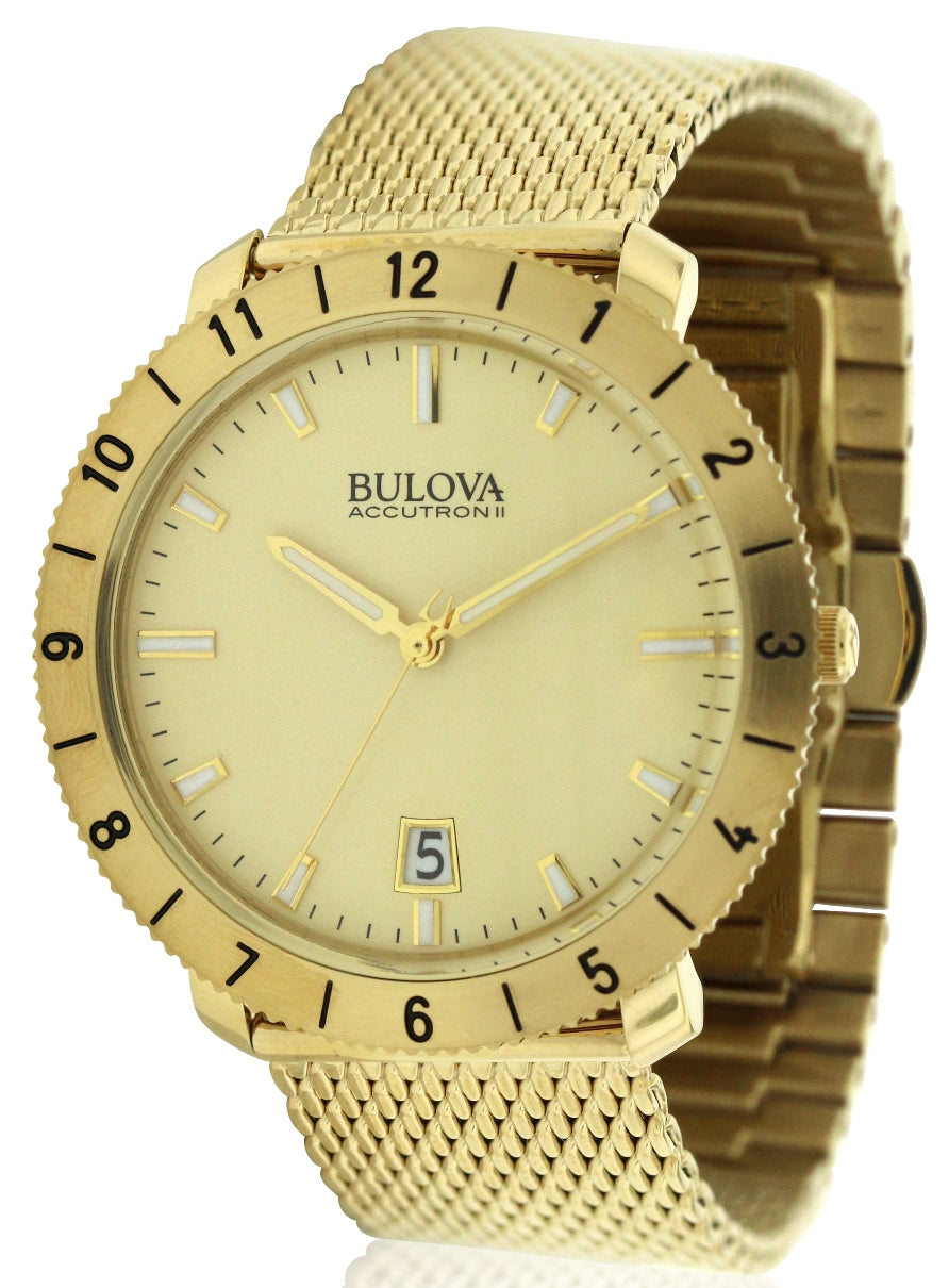 Bulova Accutron Moonview Gold-Tone Mens Watch