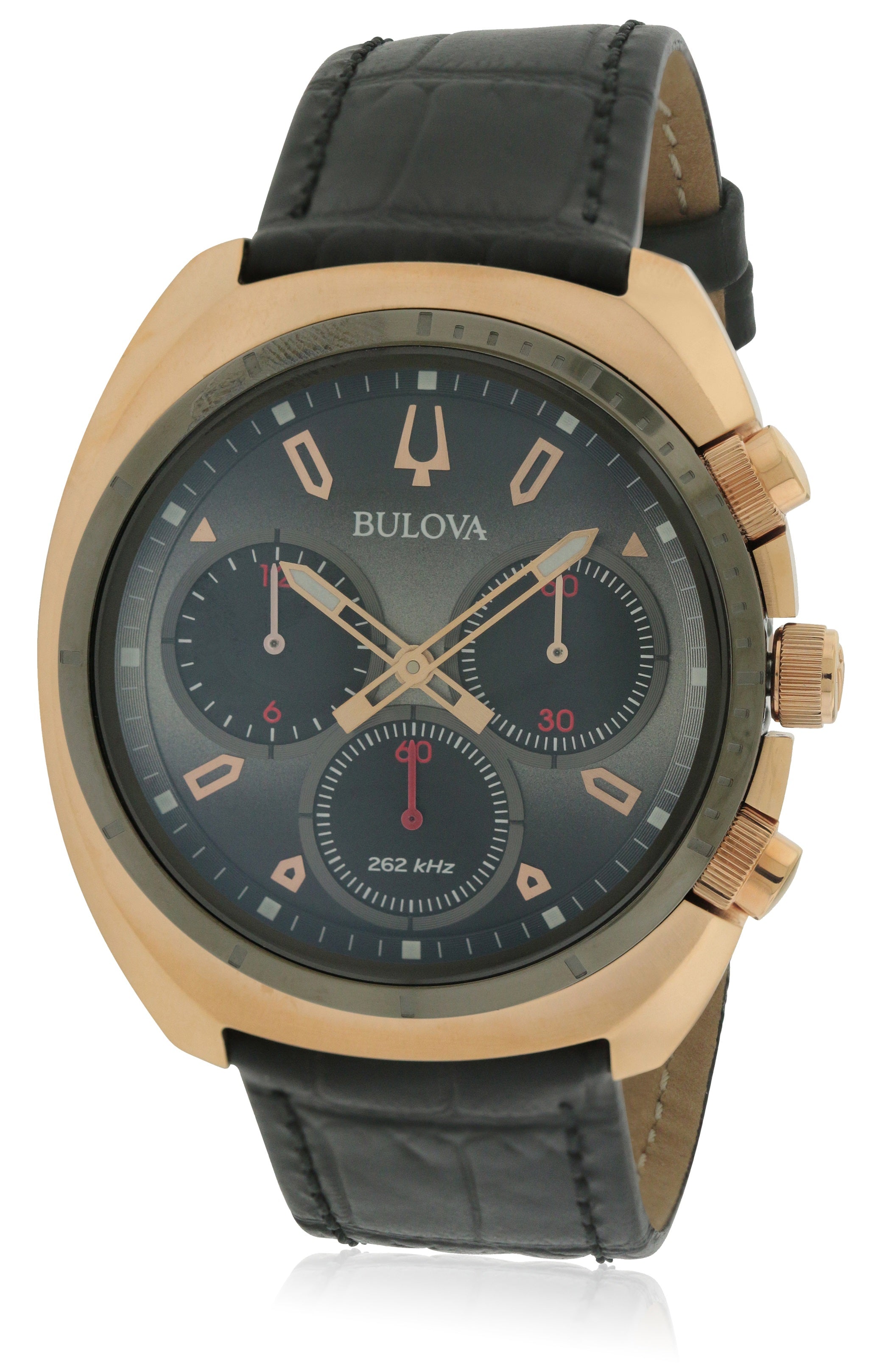 Bulova Leather Chronograph Mens Watch