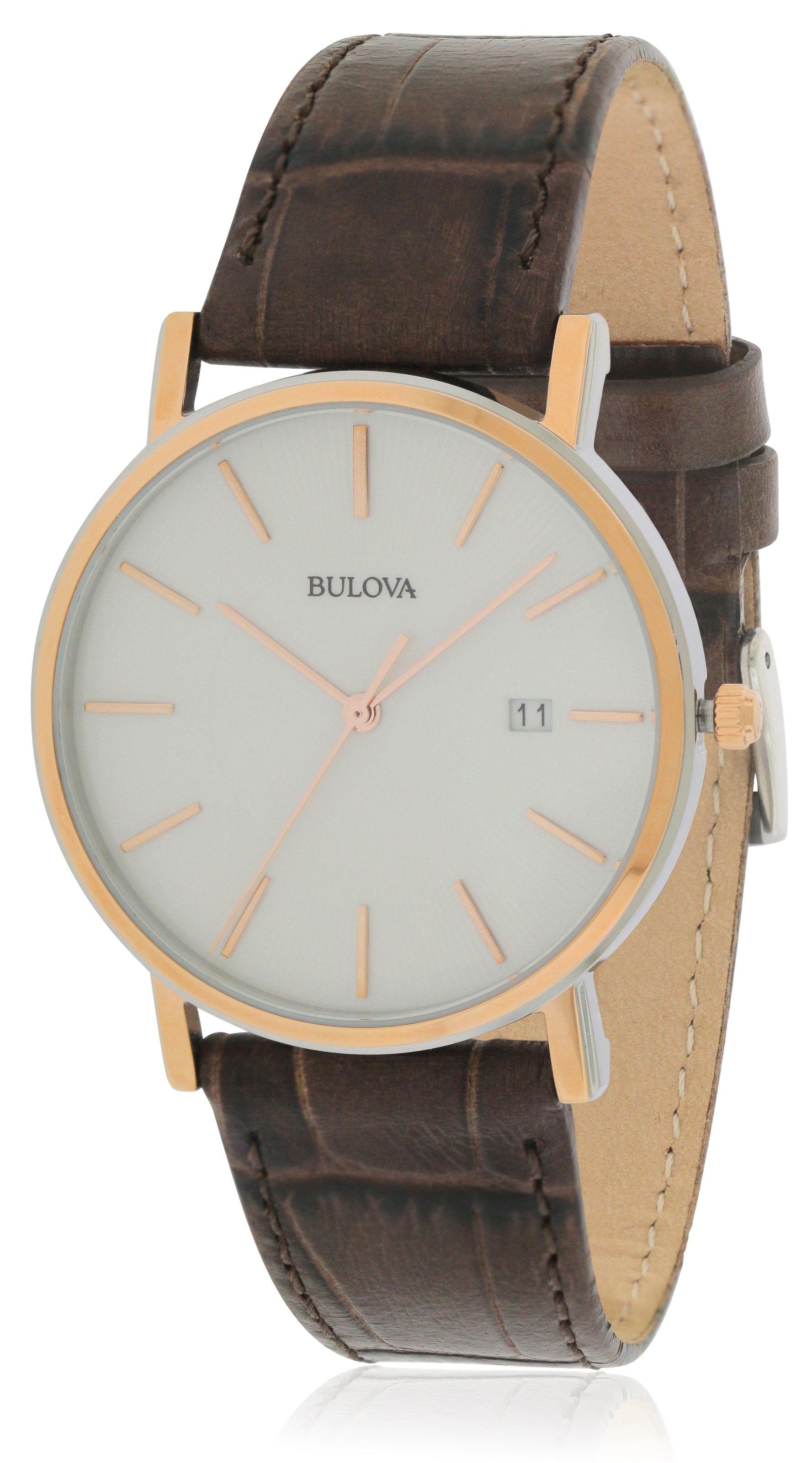 Bulova Brown Leather Mens Watch