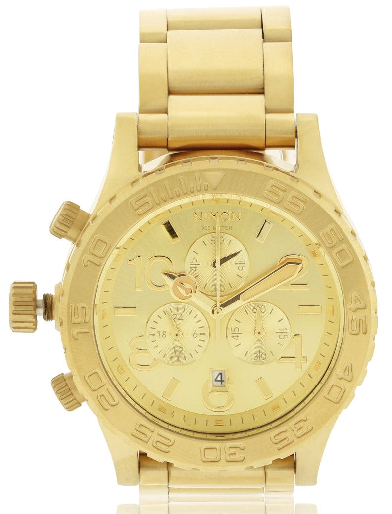 Nixon The 42-20 Gold-Tone Chronograph Mens Watch