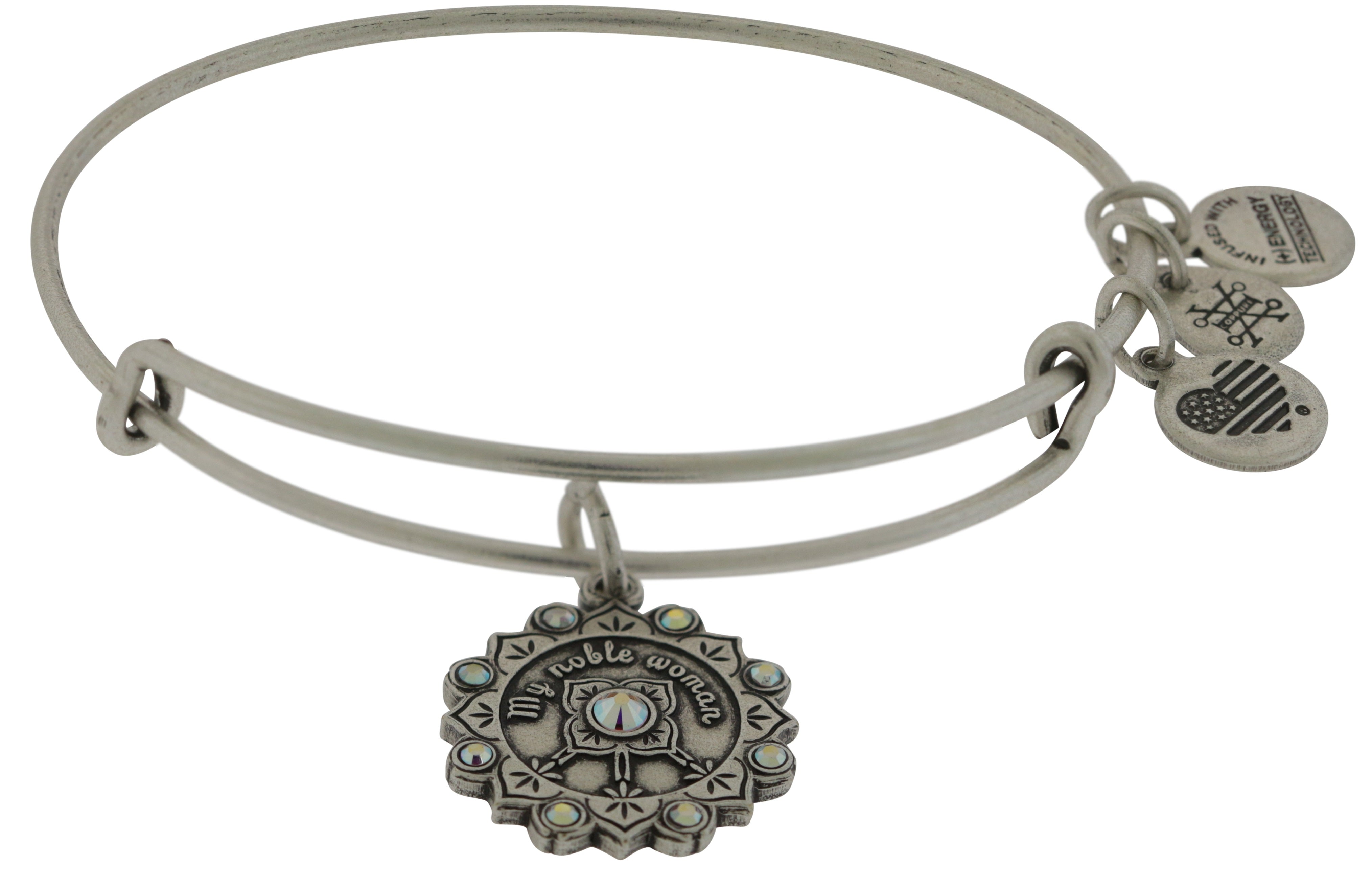 Alex and Ani Maid of Honor Charm Bangle- Rafaelian Silver -