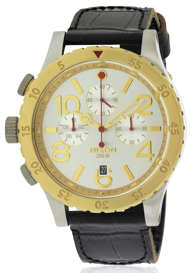 Nixon Chronograph Leather Mens Watch