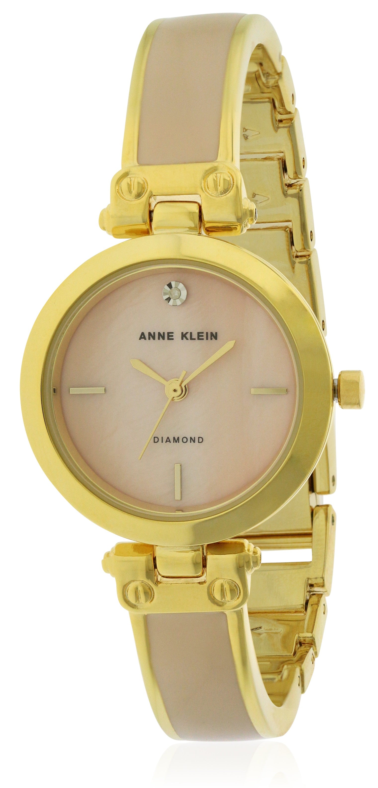 Anne Klein Gold-Tone With Ceramic Ladies Watch AK-2558CHGB
