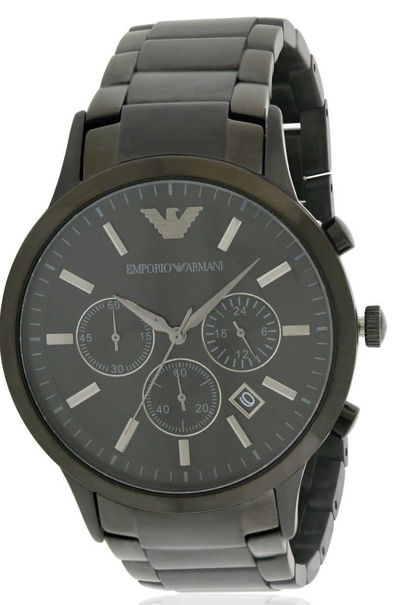 Emporio Armani Black Stainless Steel Chronograph Mens Watch