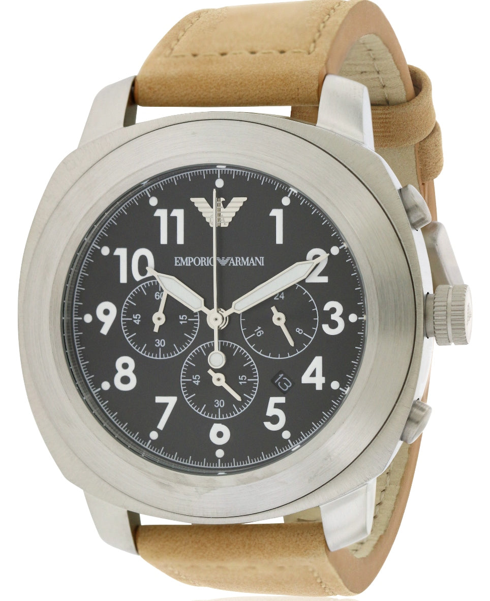 Emporio Armani Leather Mens Watch