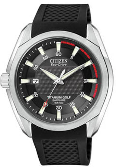 Citizen Eco-Drive Titanium Golf Rubber Mens Watch BM7120-01E