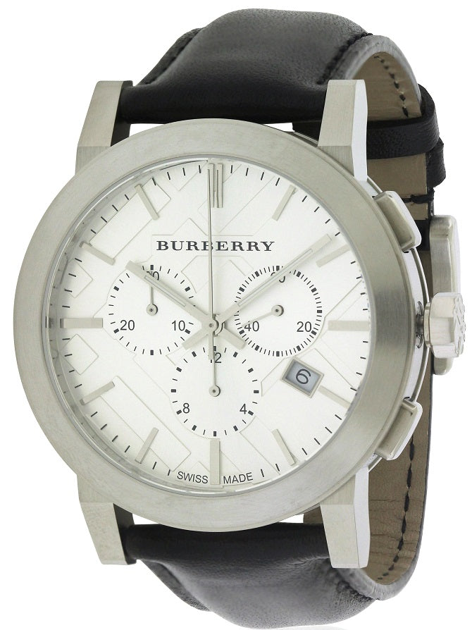 Burberry Leather Chronograph Mens Watch