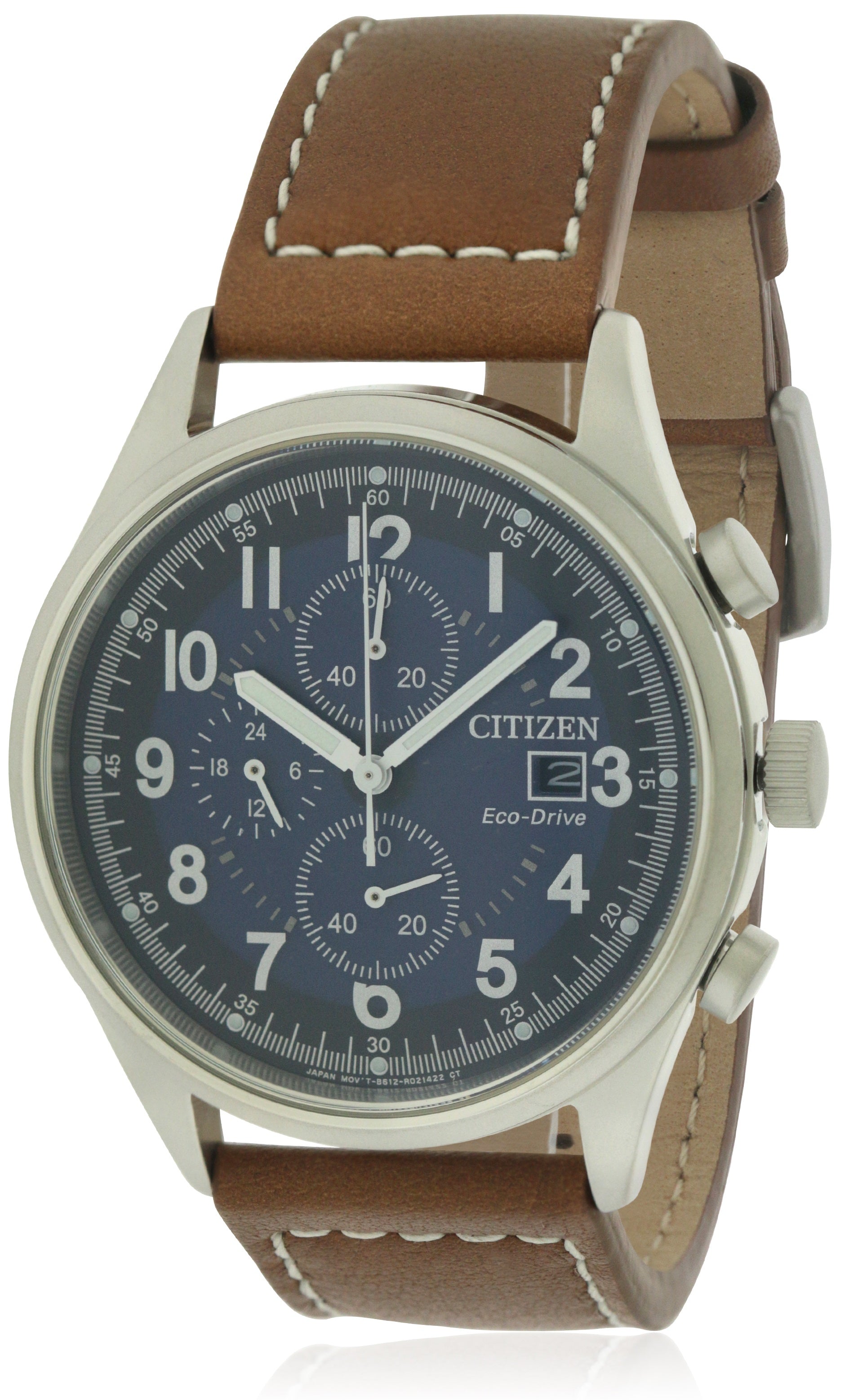 Citizen Eco-Drive Chandler Leather Chronograph Mens Watch