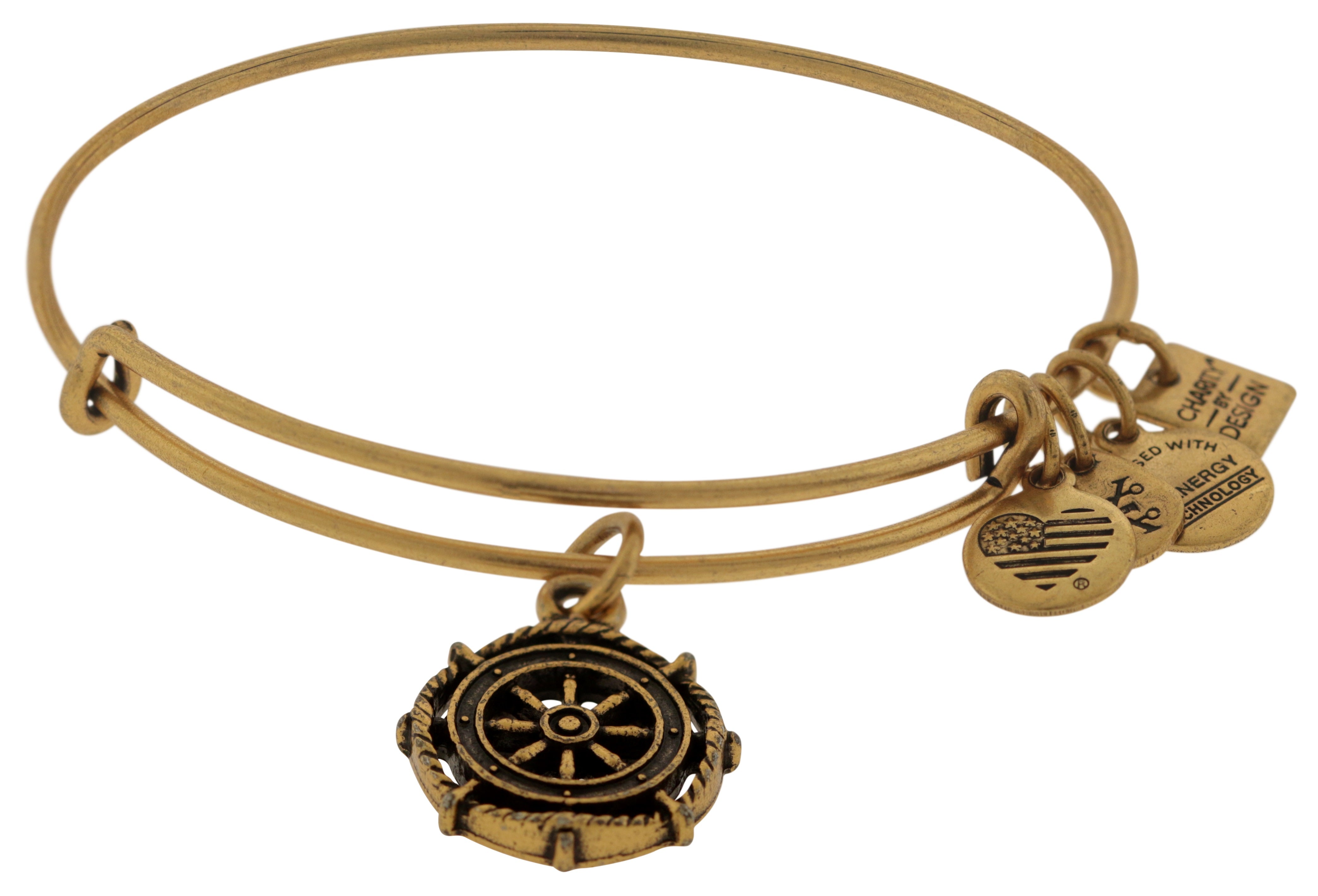 Alex and Ani Take the Wheel Charm Bangle - Rafaelian Gold -