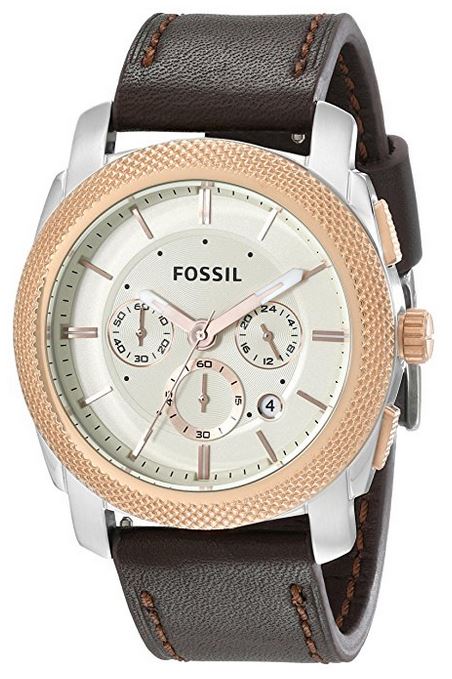 Fossil (Open Box) Machine Chronograph Leather Mens Watch FS5040