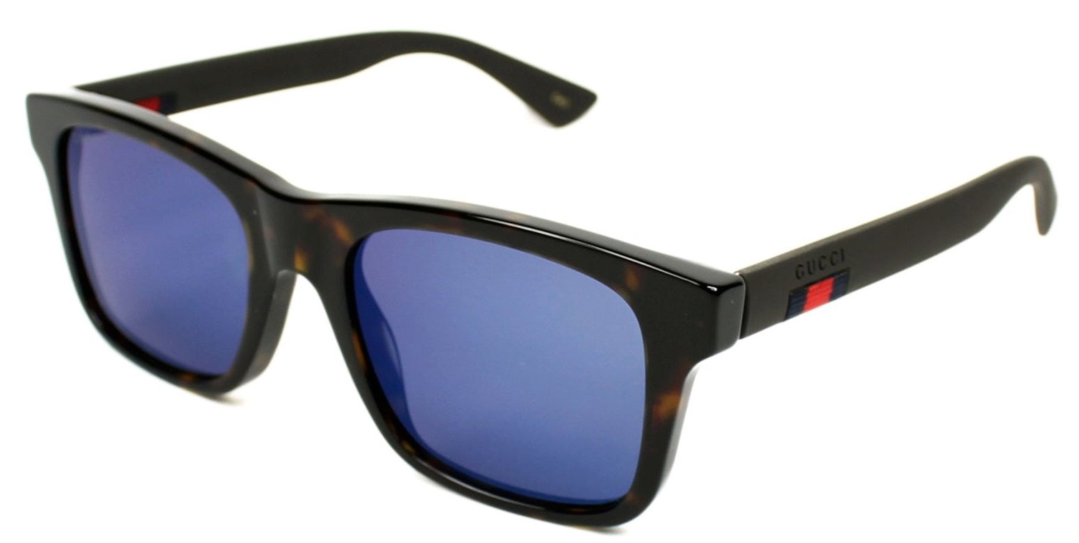Gucci Blue Mirror Plastic Sunglasses