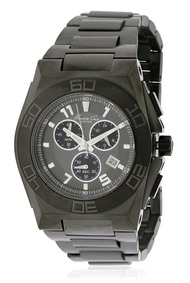 Kenneth Cole New York Black IP Chronograph Mens Watch