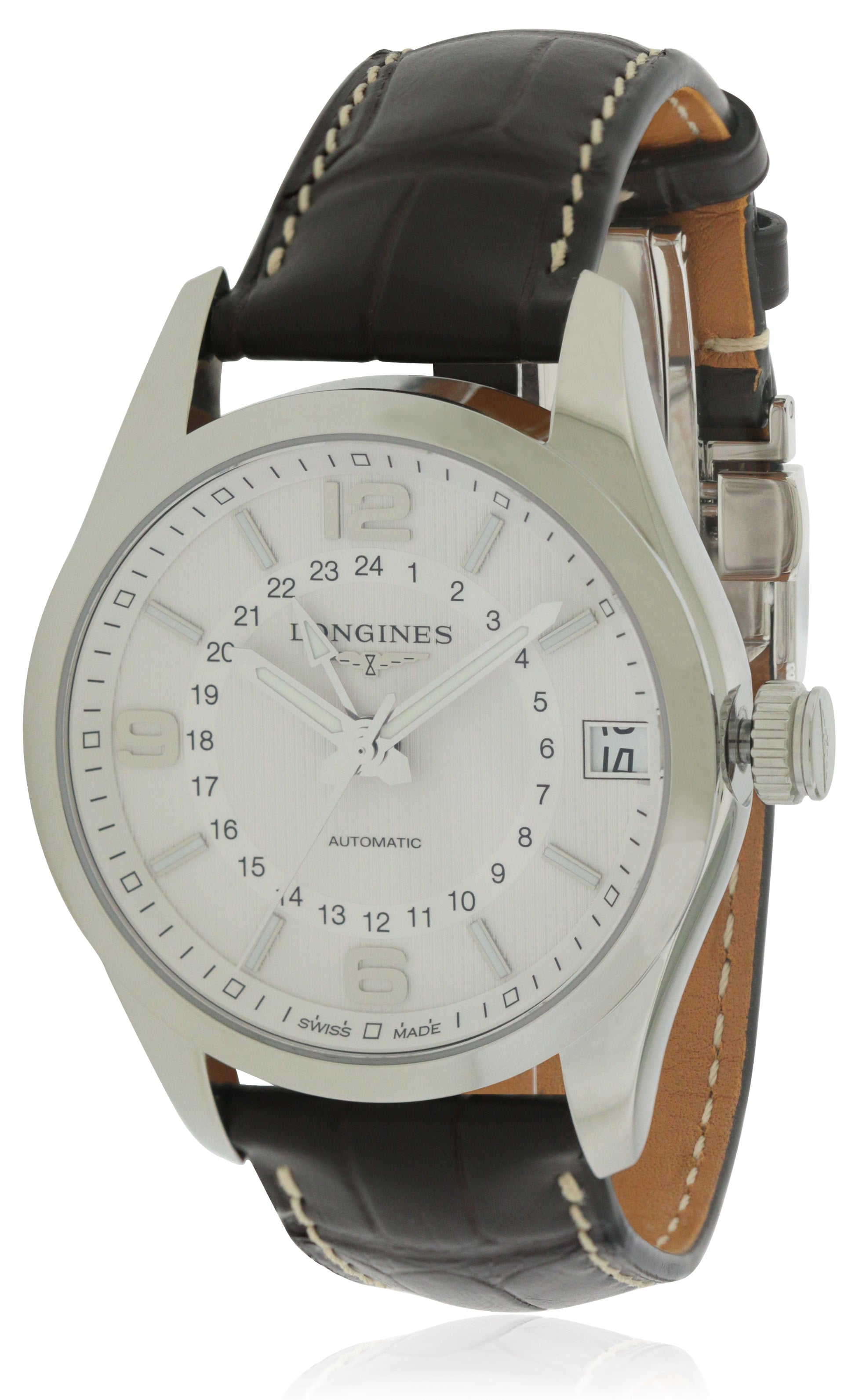 Longines Conquest Classic Leather Automatic Mens Watch