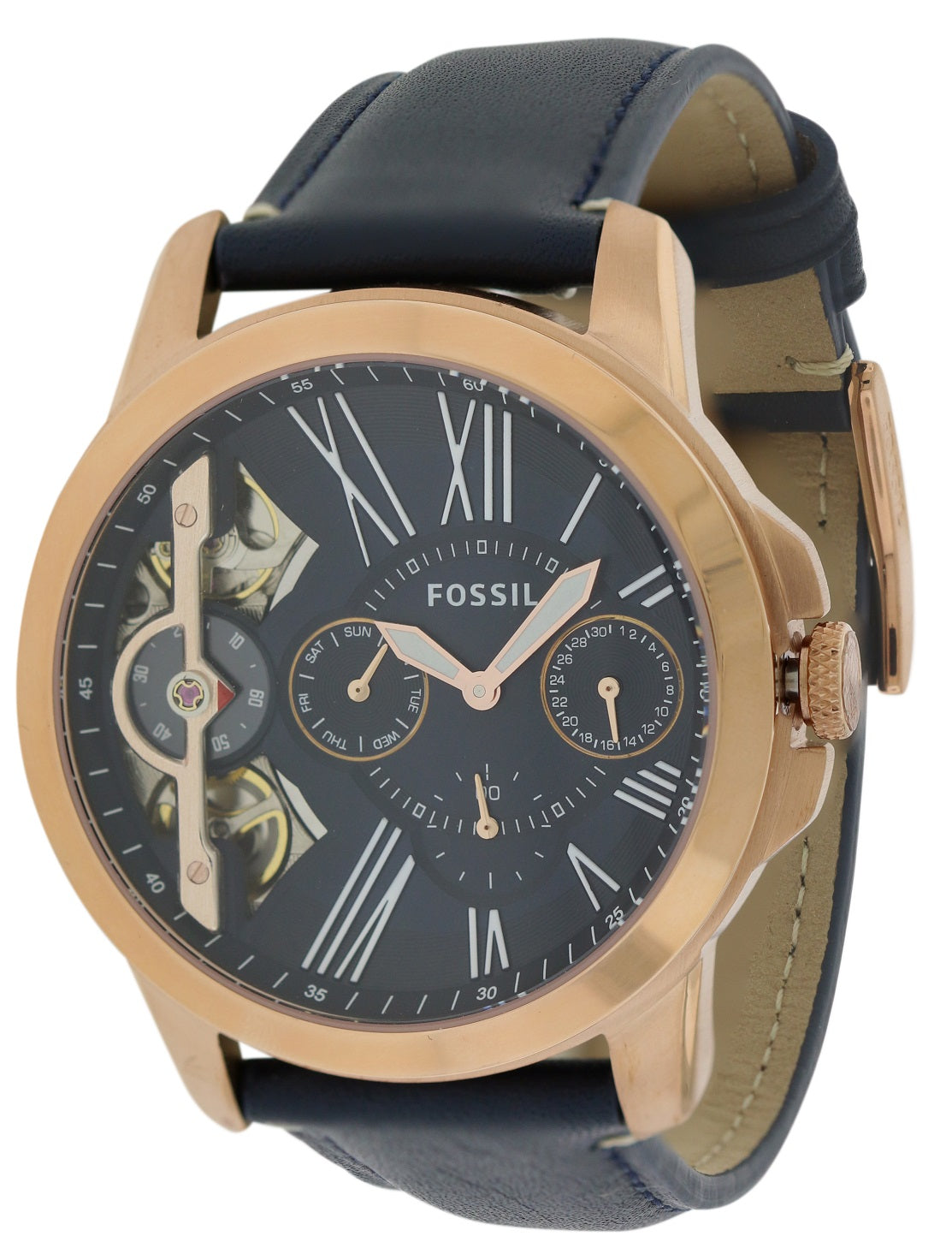 Fossil Grant Automatic Leather Mens Watch
