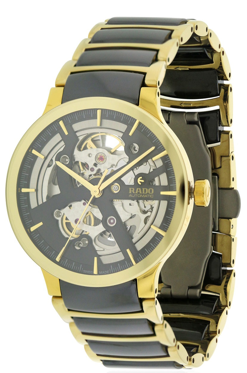 Rado Centrix Gold-Tone Steel and Ceramic Automatic Mens Watch
