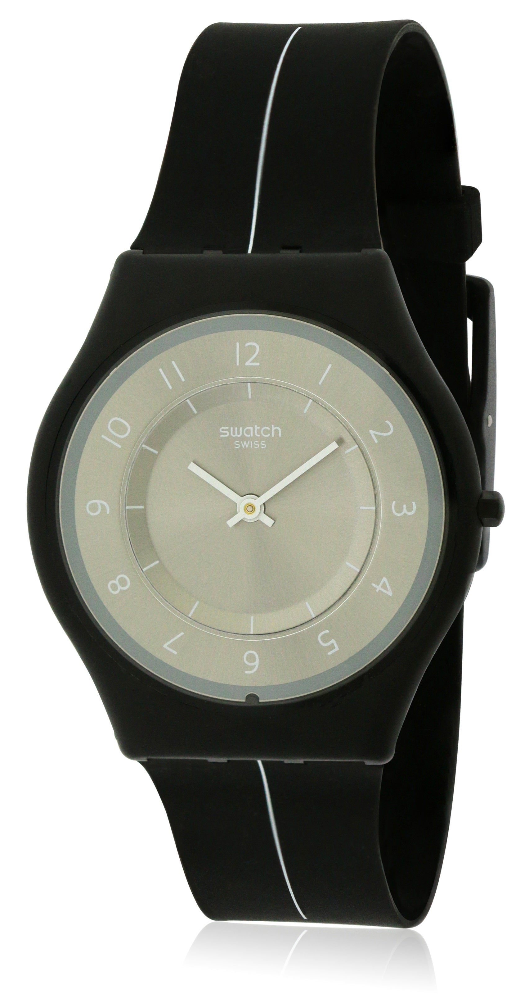 Swatch MY SILVER BLACK Silicone Ladies Watch