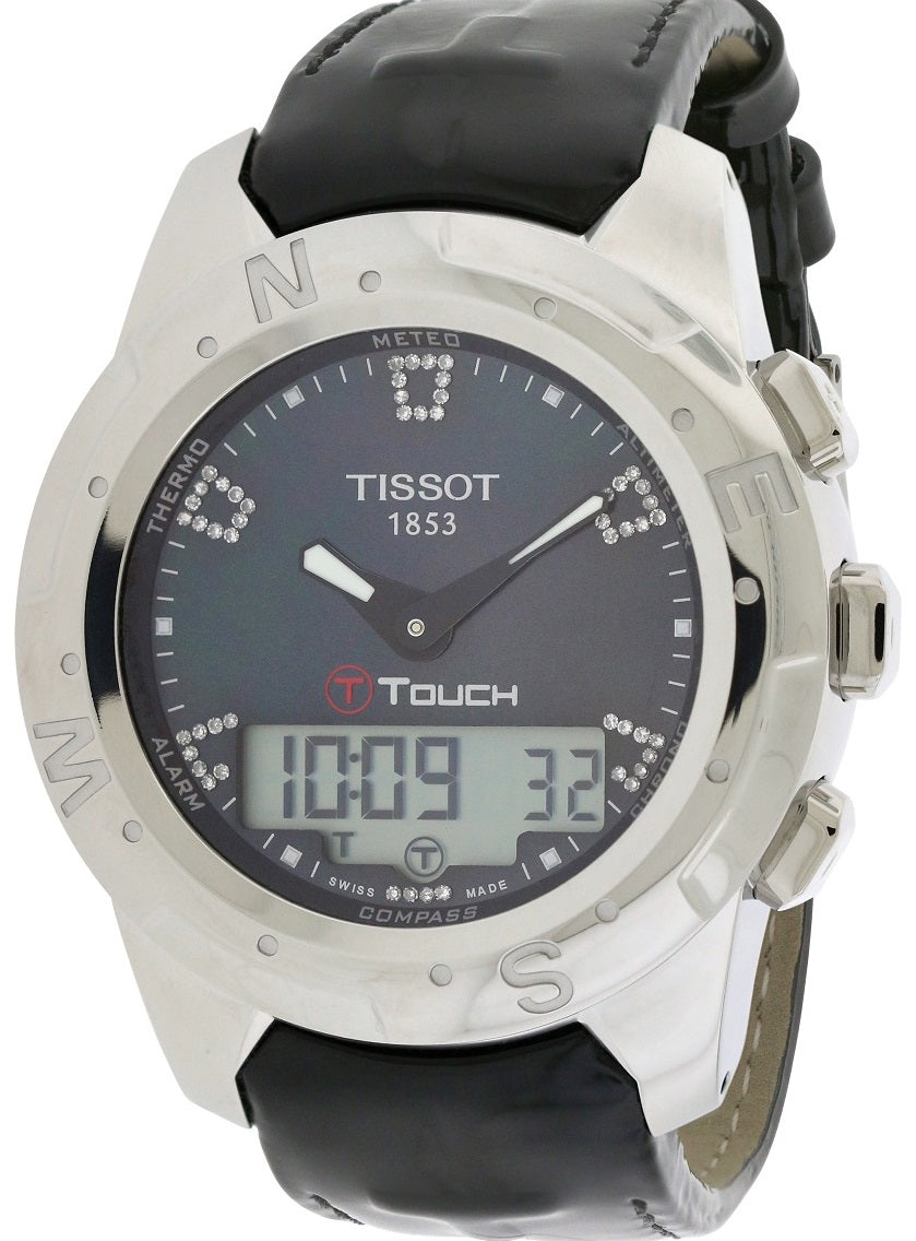 Tissot T-Touch II Diamond Titanium Leather Ladies Watch