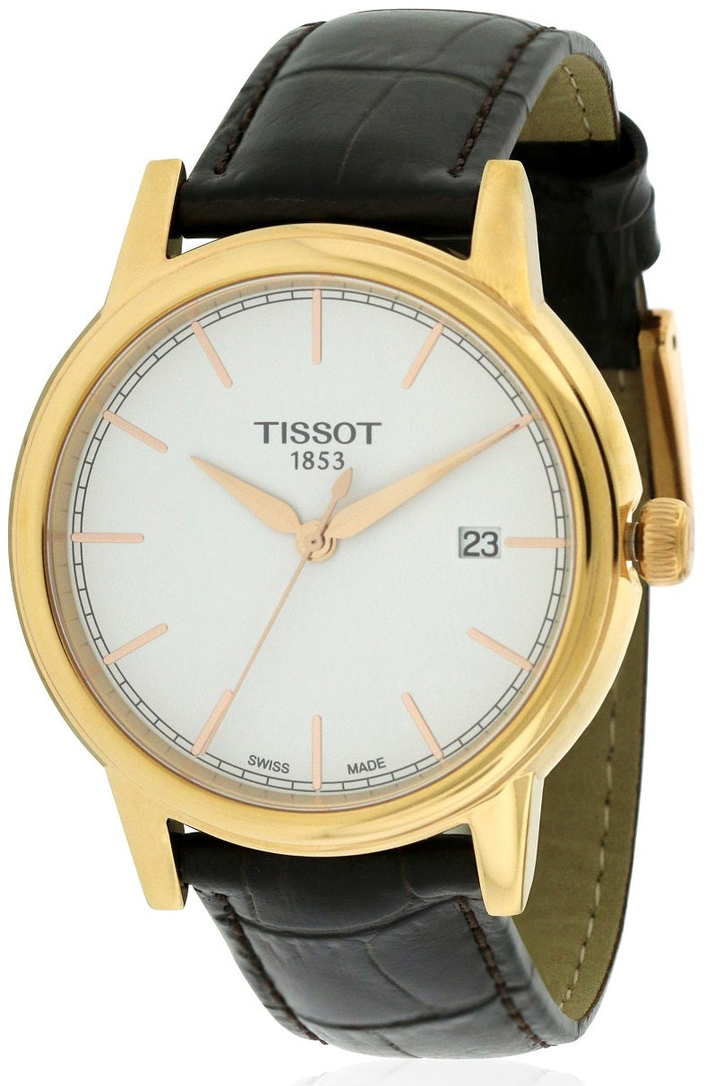 Tissot Carson Rose Gold-Tone Leather Mens Watch