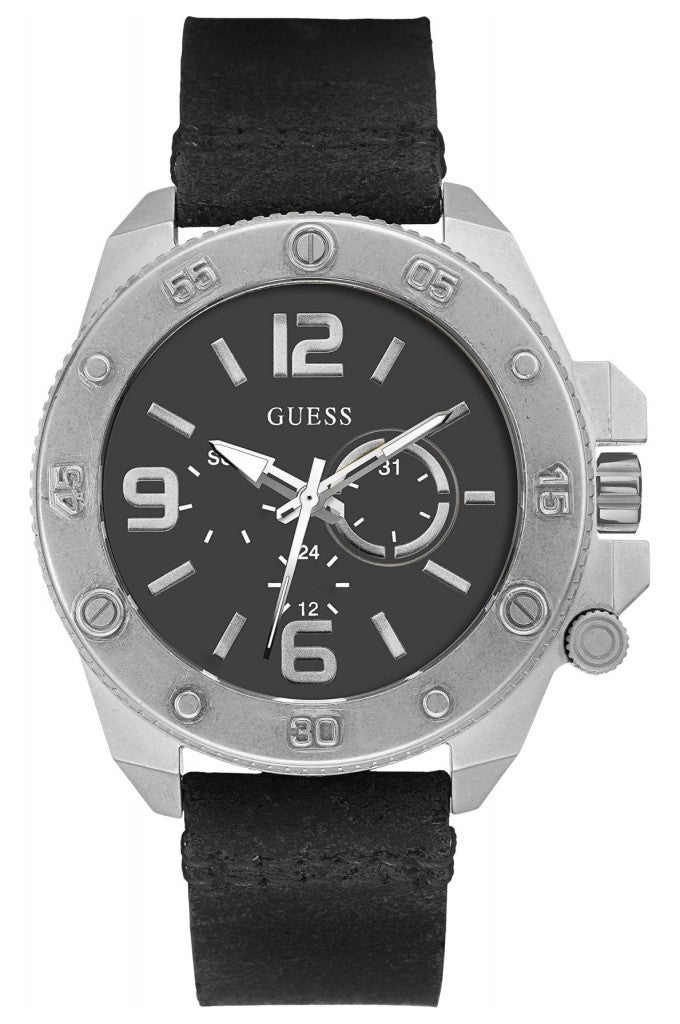 Guess Multifunction Leather Mens Watch
