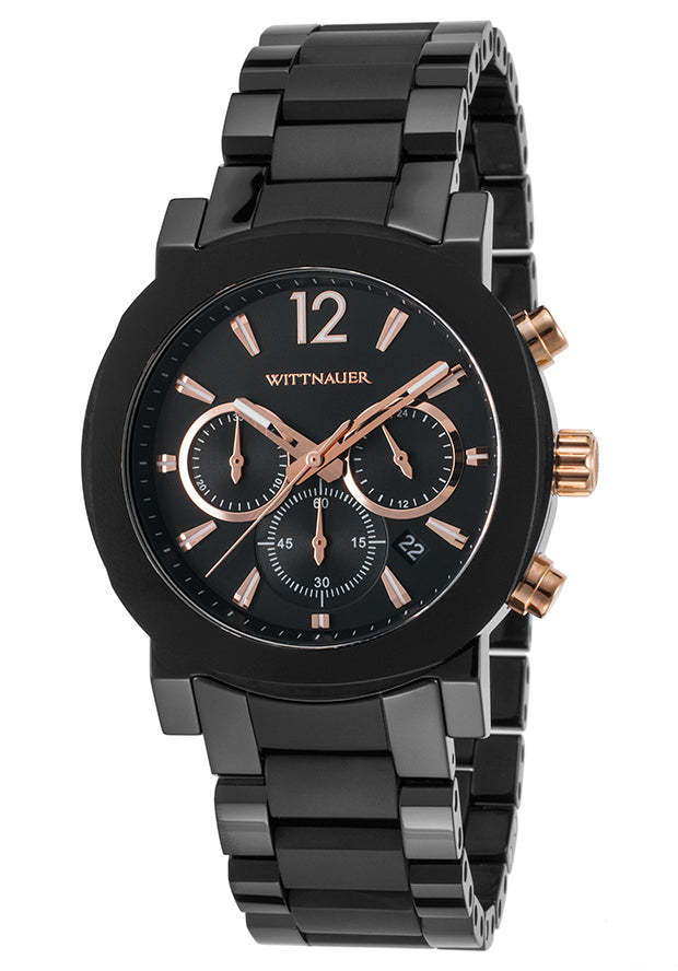 Wittnauer Aiden Chronograph Black Stainless Steel Mens Watch