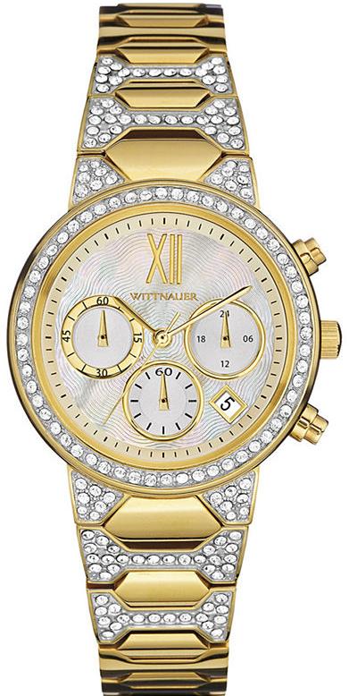 Wittnauer Crystal-Accent Gold-Tone Chronograph Ladies Watch