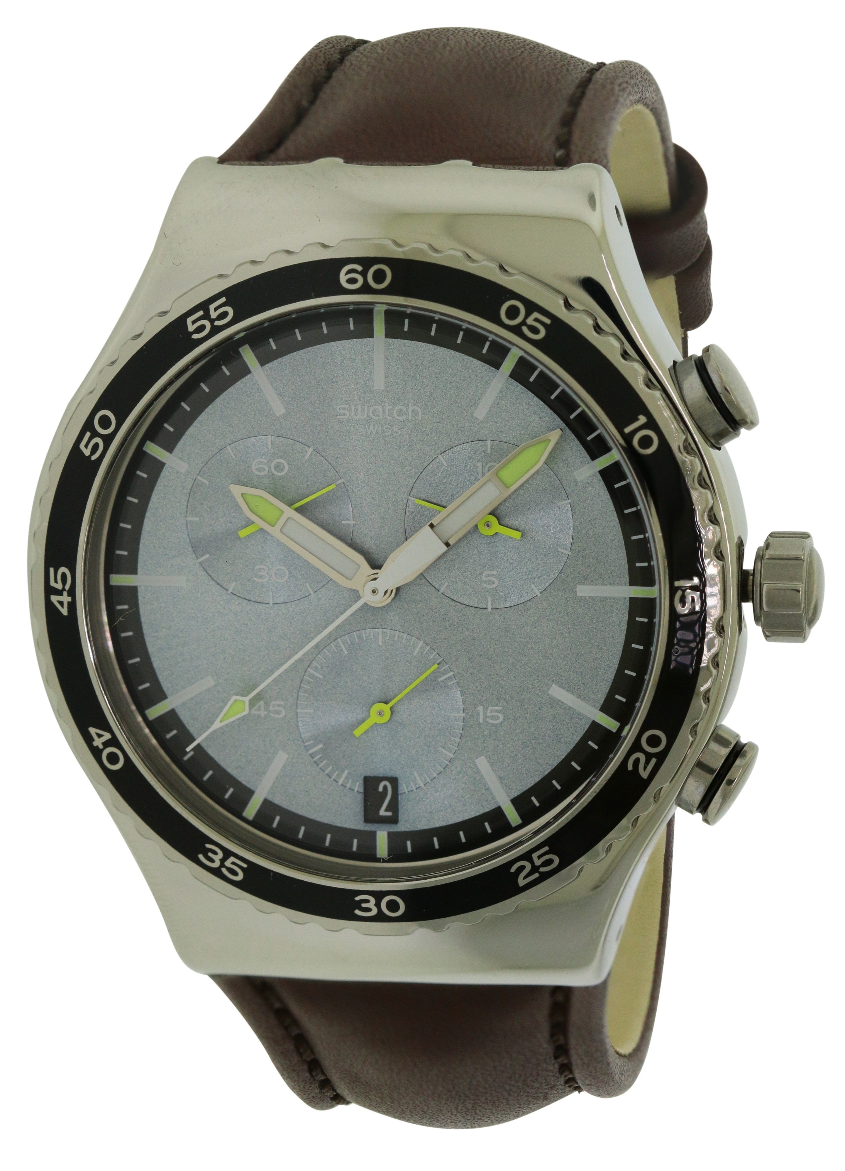 Swatch STOCK XCHANGE Leather Mens Watch