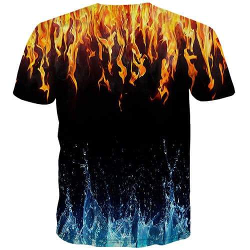 Flame T shirts Men Black T-shirts Graphic Yin Yang Tshirt Printed Pun ...