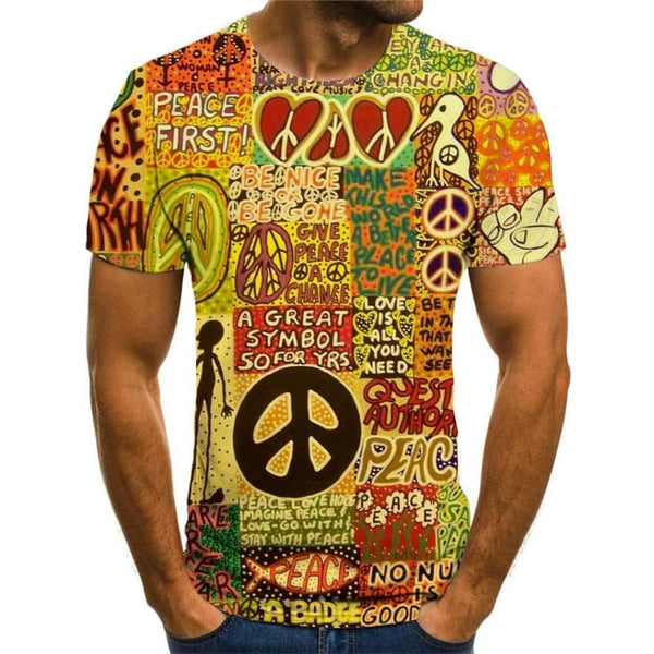 Hippie T shirt Men Animal Tshirt Printed Funny Tshirts Casual Hip Hop T ...