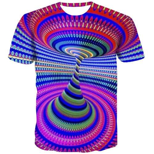 Psychedelic T-shirt Men Dizziness T-shirts 3d Punk Tshirts Novelty Co ...