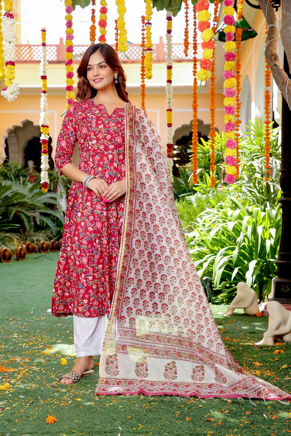 Cotton Stitched Ladies 3 Piece Suit Set, Machine wash at Rs 349/set in  Jaipur